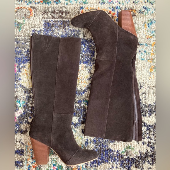 Knee Length Suede Boots/Leather | Women’s 9.5 M - Picture 6 of 11